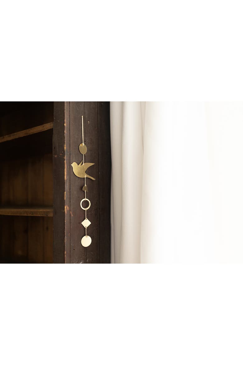 Faye Metal Bird Mirror Hanging Accent, Alternate, color, White