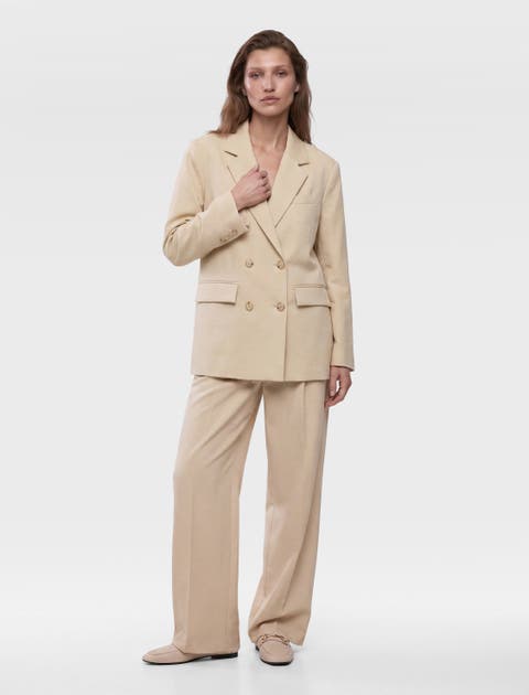 Long-sleeve Oversized Double-breasted Blazer
