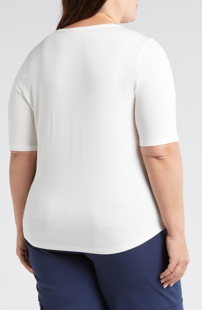 Universal Standard Lily Liquid Jersey V-Neck T-Shirt, Alternate, color, White