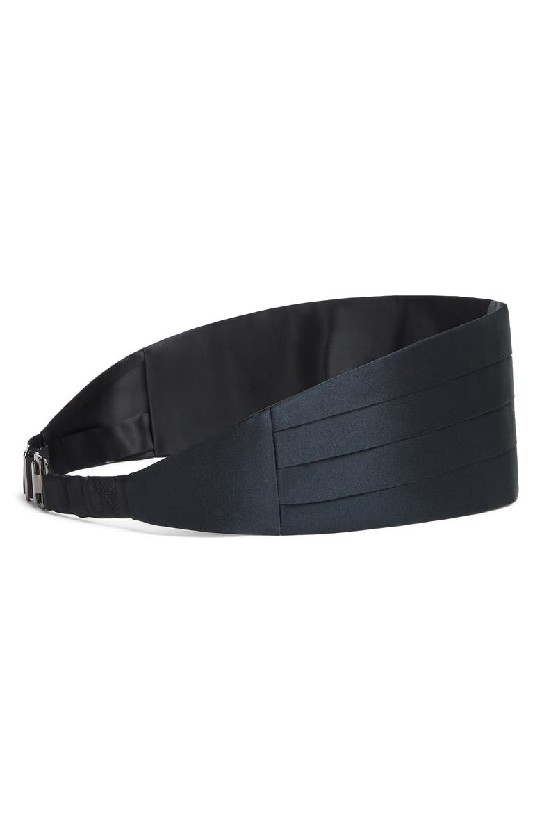 ZEGNA Pleated Silk Cummerbund, Main, color, Navy
