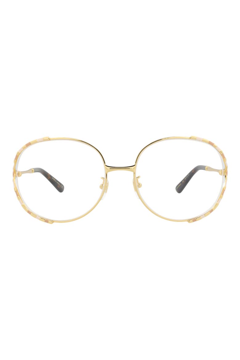 56mm Round Optical Glasses, Main, color, GOLD GOLD TRANSPARENT