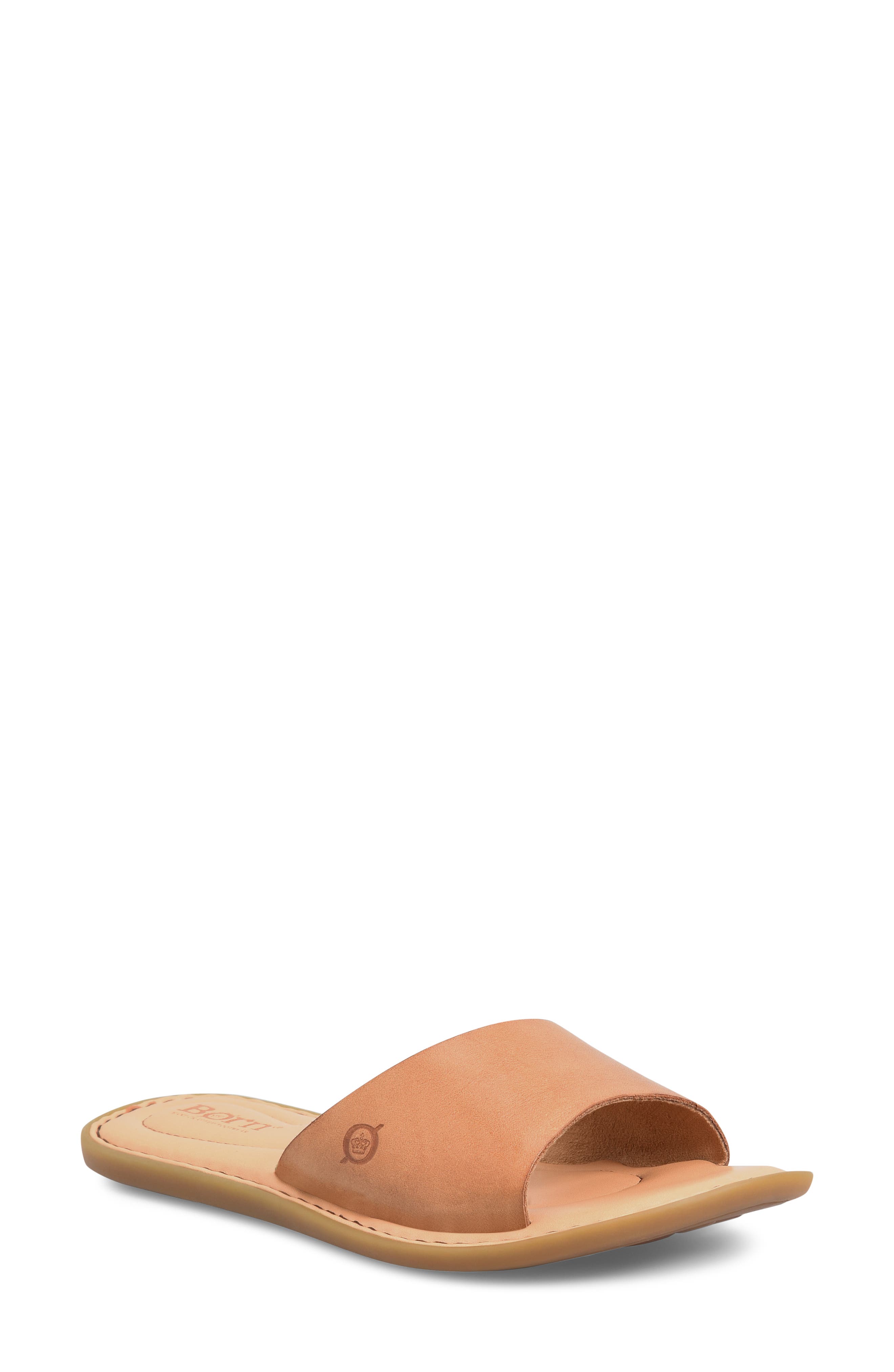Jada Slide Sandal, Main, color, BROWN LEATHER