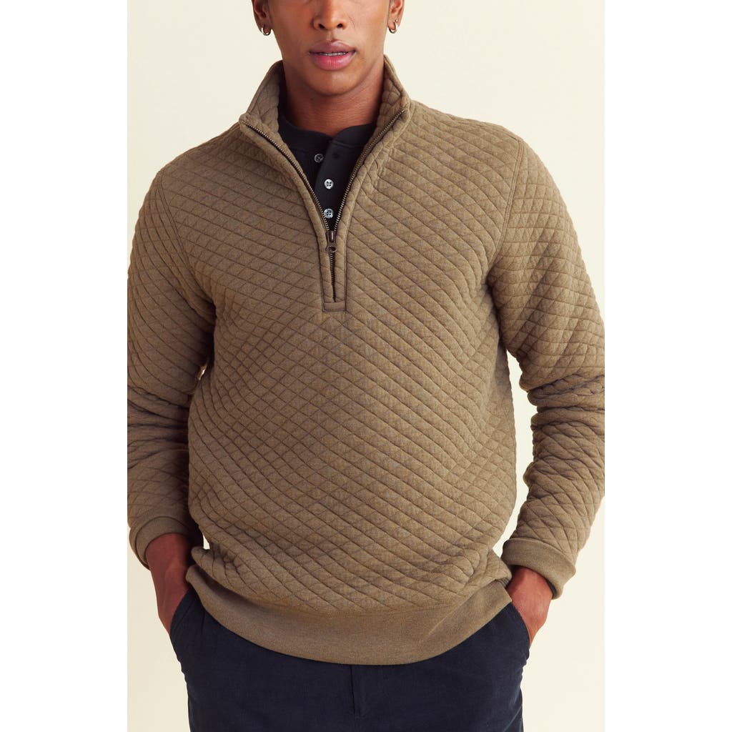 Billy Reid Half Zip Sweatshirt in Moss Green