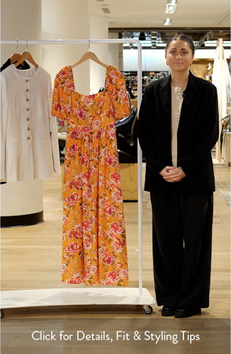 Floral Square Neck Dress, sales video thumbnail