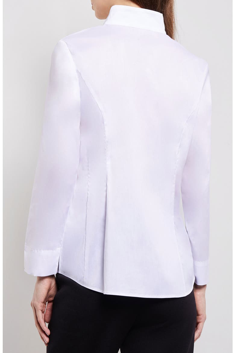 Stand Collar Button-Up Shirt, Alternate, color, WHITE