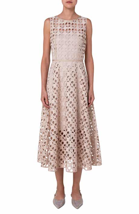 Akris punto Circle Cutout Sleeveless Midi Dress