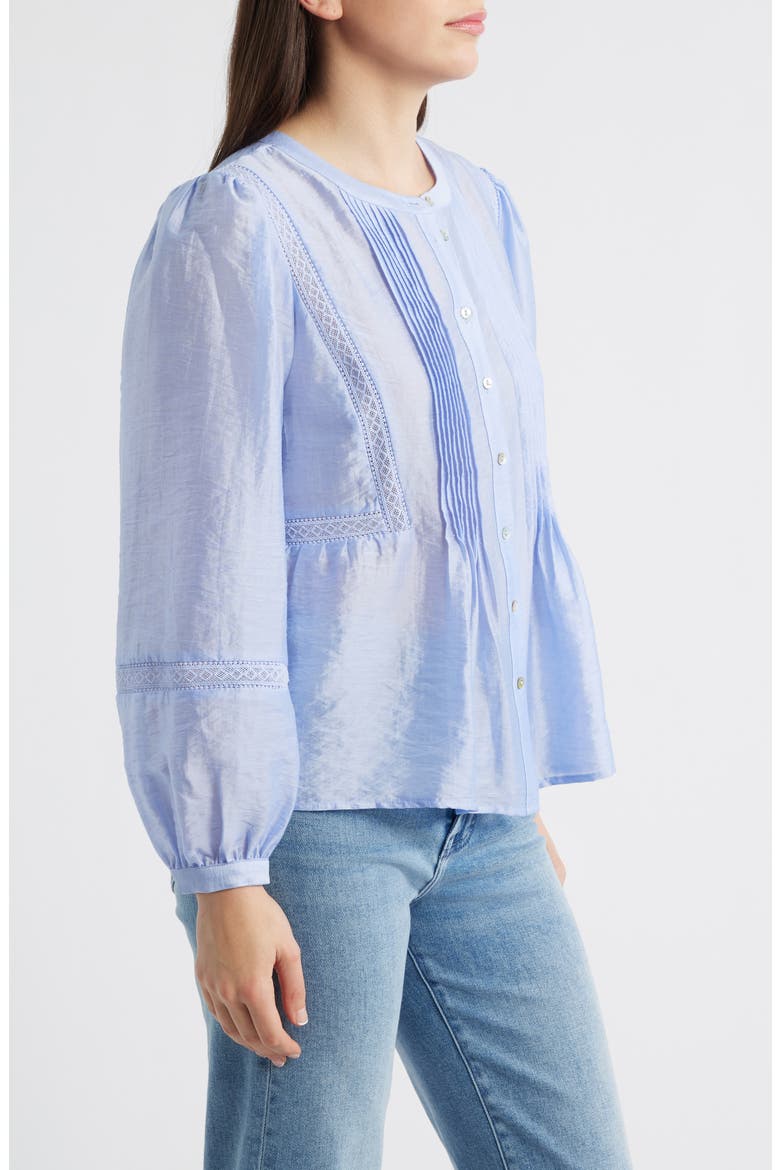 Pintuck Taffeta Top, Alternate, color, COOL LAVENDER