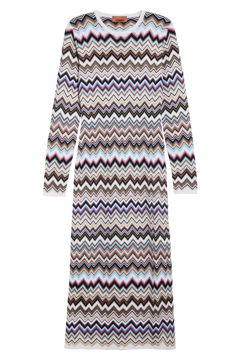 Zigzag Long Sleeve Maxi Dress, Alternate, color, SMSPL