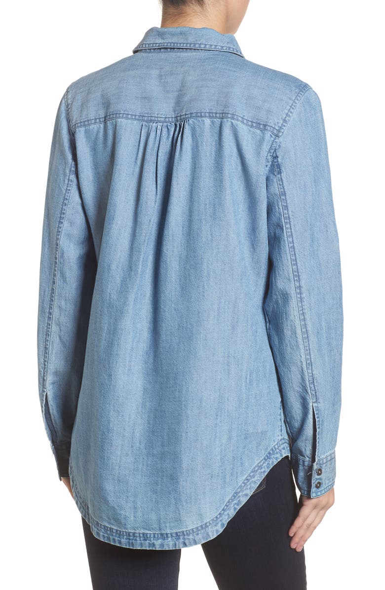 Caslon<sup>®</sup> Button Front Chambray Shirt, Alternate, color, 