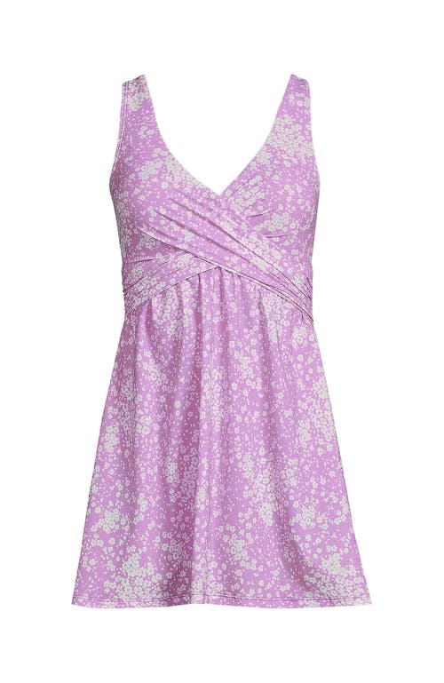 LANDS' END LANDS' END SLENDERSUIT V-NECK WRAP SWIM DRESS ONE PIECE SWIMSUIT ADJUSTABLE STRAPS 