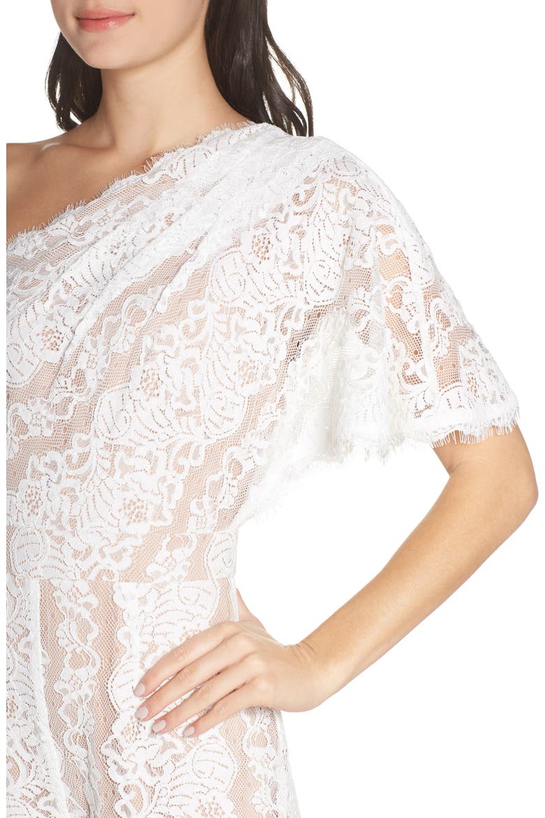 One-Shoulder Lace Jumpsuit, Alternate, color, OFF WHITE