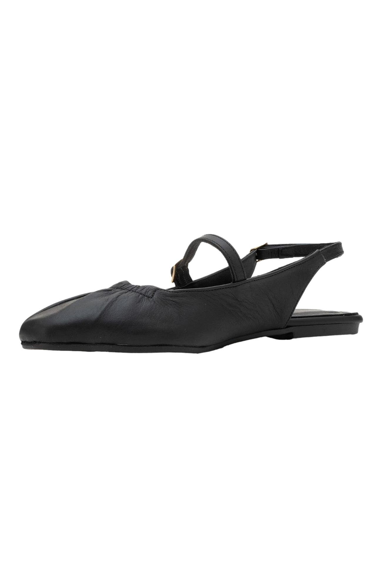 Forever & Always Shoes Britney Leather Closed-Toe Sandal, Alternate, color, Black Leather