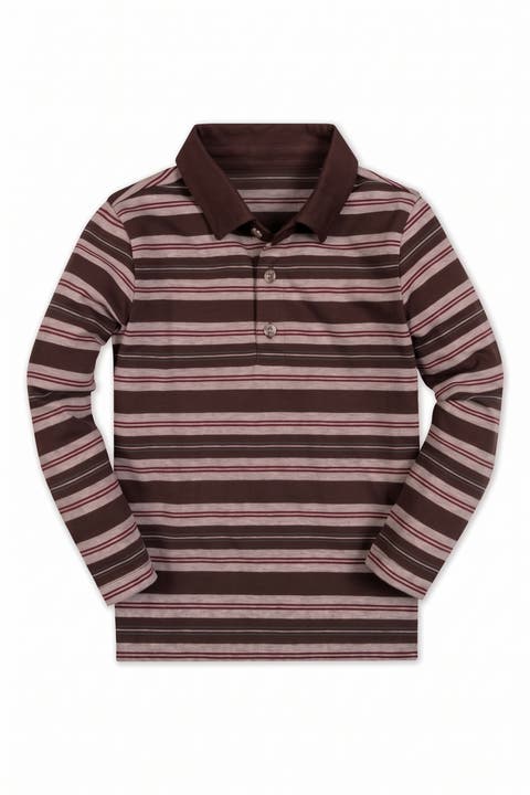 Kids' Organic Cotton Long Sleeve Polo Shirt