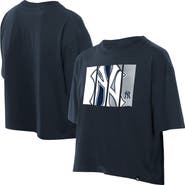 New Era Women's New Era Navy New York Yankees Boxy Foil Logo T-Shirt