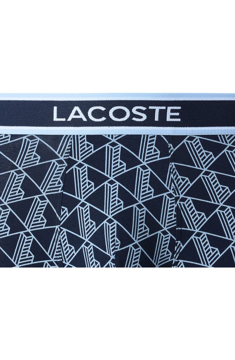 Lacoste Monogram Assorted 3-Pack Boxer Briefs, Alternate, color, Navy Blue/ Overview