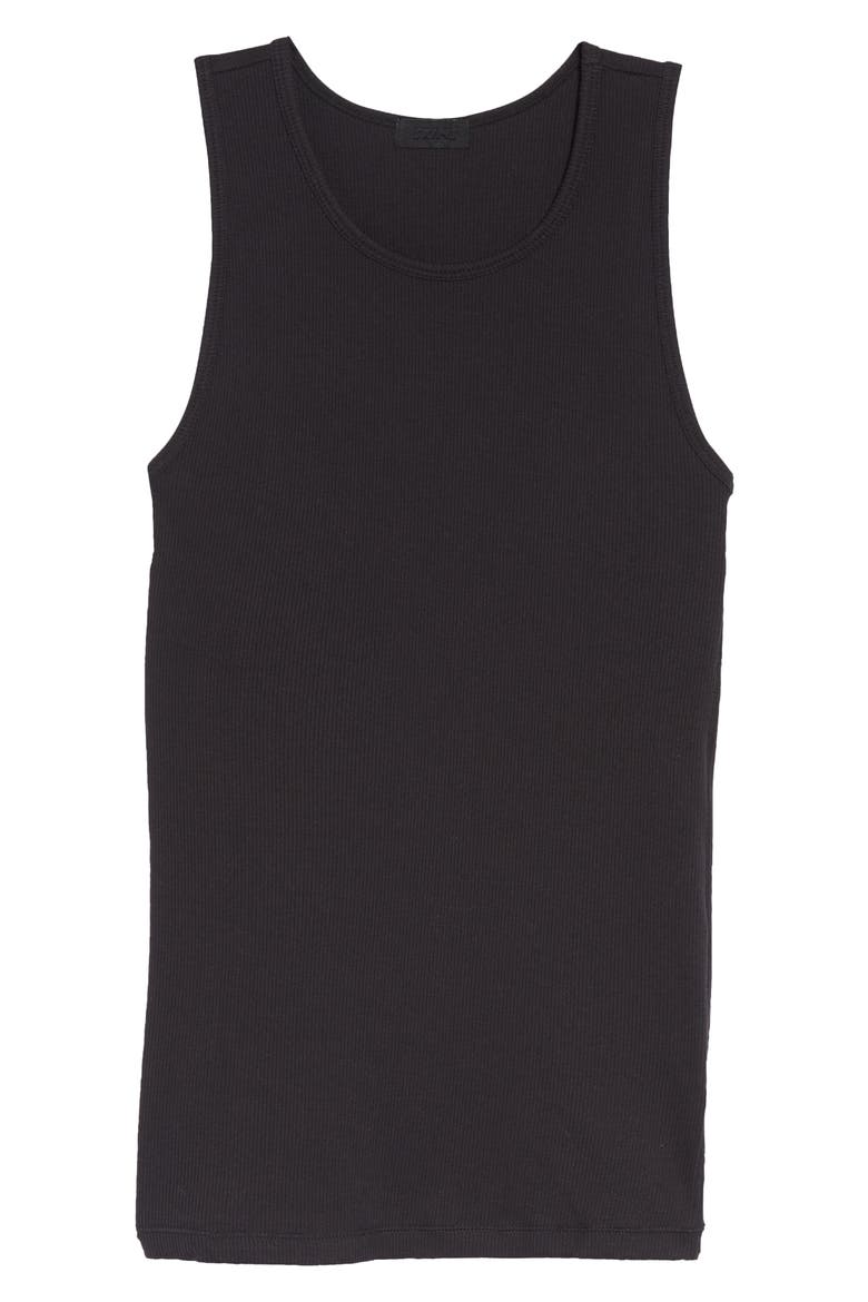 Boyfriend Rib Tank, Alternate, color, ONYX