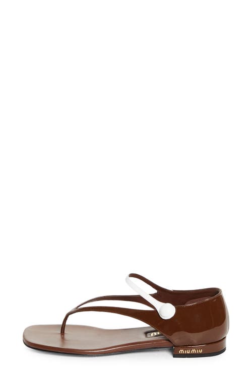 Shop Miu Miu Mary Jane Sandal In Palissandro/bianco