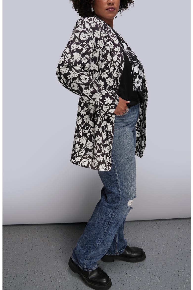 The Empower Double Breasted Blazer, Alternate, color, Monochrome Floral Black