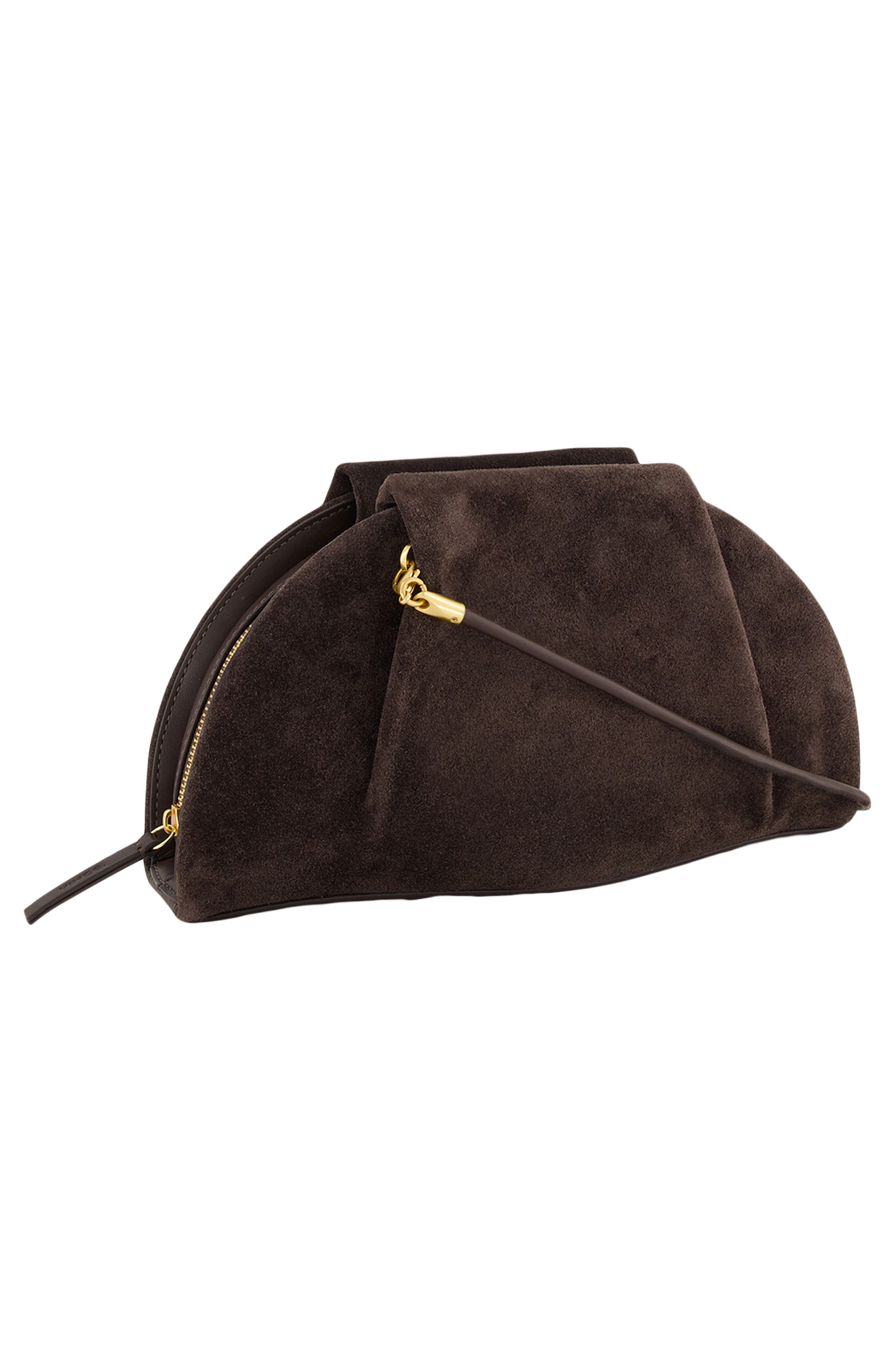 Vince Ava Suede Clutch, Alternate, color, Cacao