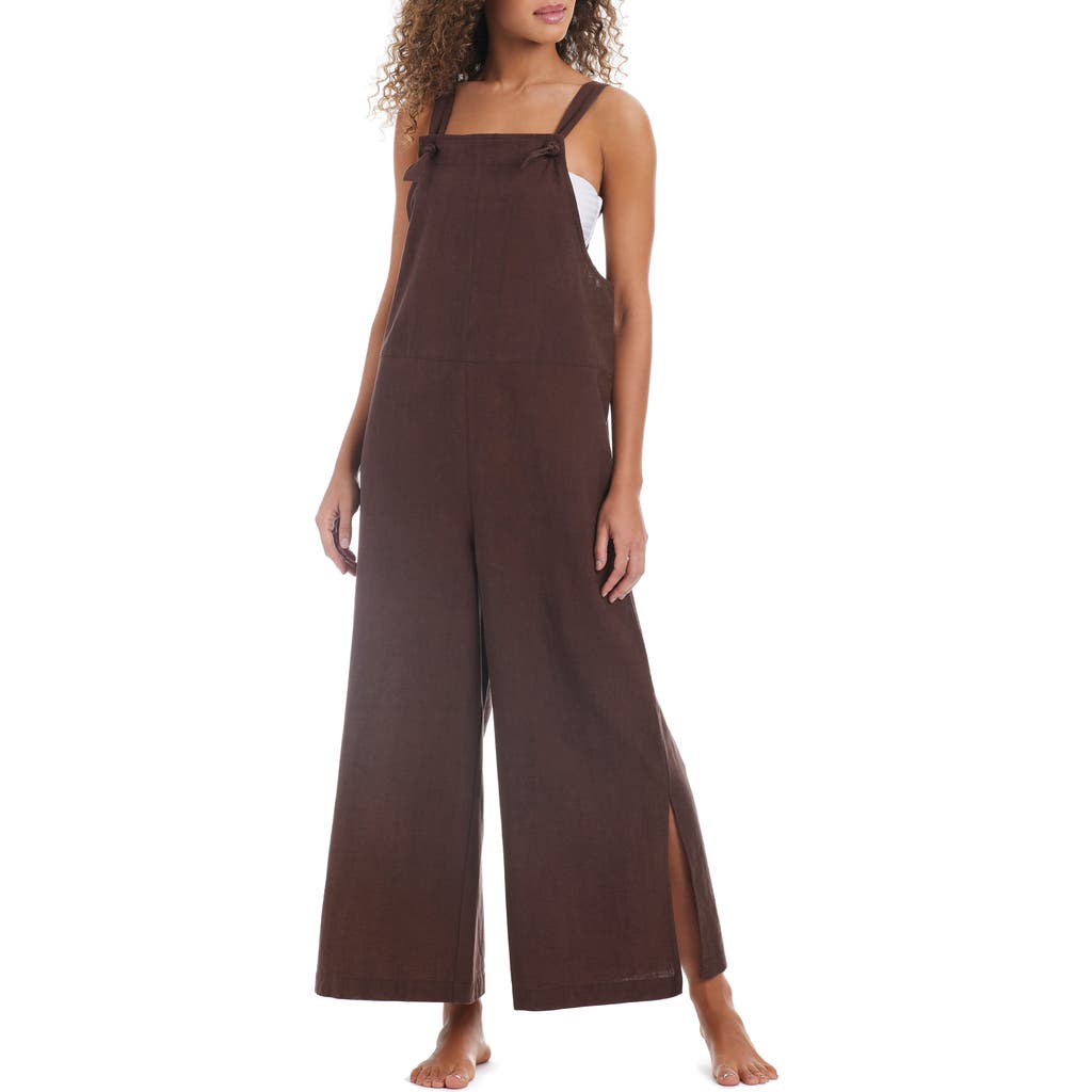 Sanctuary Tie Strap Cotton & Linen Cover-up Overalls