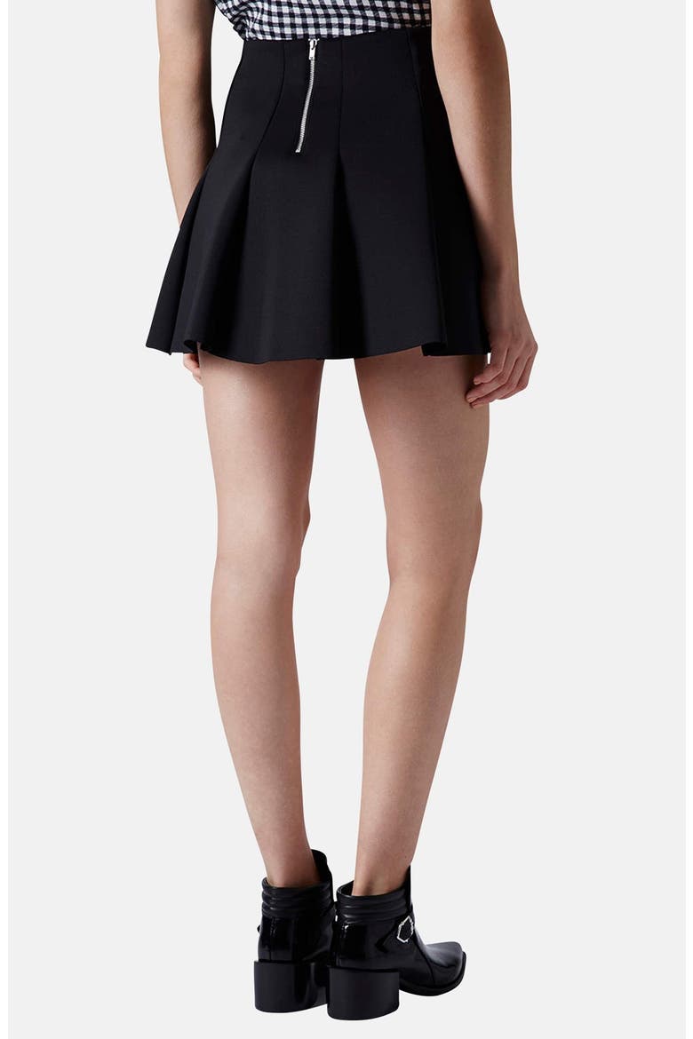 Pleat Scuba Skirt, Alternate, color, BLACK