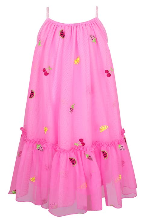 Kids' Fruit Embroidered Fluffy Dress (Toddler & Little Kid)