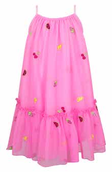 Zunie Kids' Fruit Embroidered Fluffy Dress
