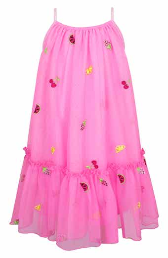 Kids' Fruit Embroidered Fluffy Dress