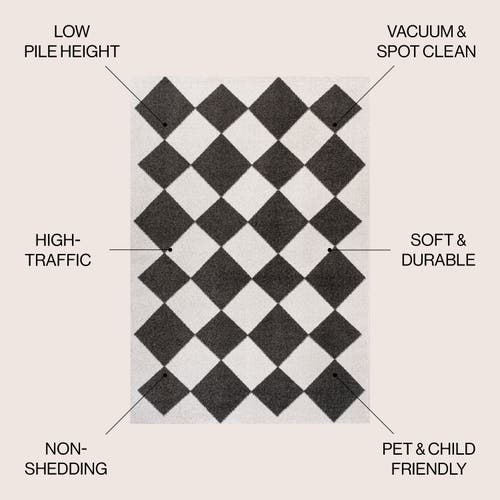Jonathan Y Draper Classic Geometric Diamond Pattern Area Rug In White/charcoal