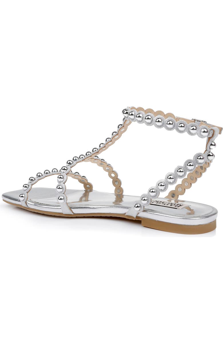 Badgley Mischka Collection Cami Embelished T-Strap Sandal, Alternate, color, Silver