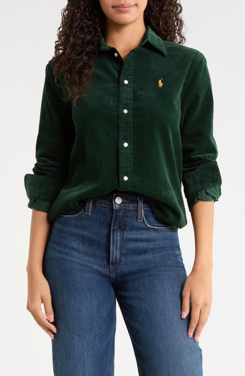 Classic Fit Corduroy Button-Up Shirt