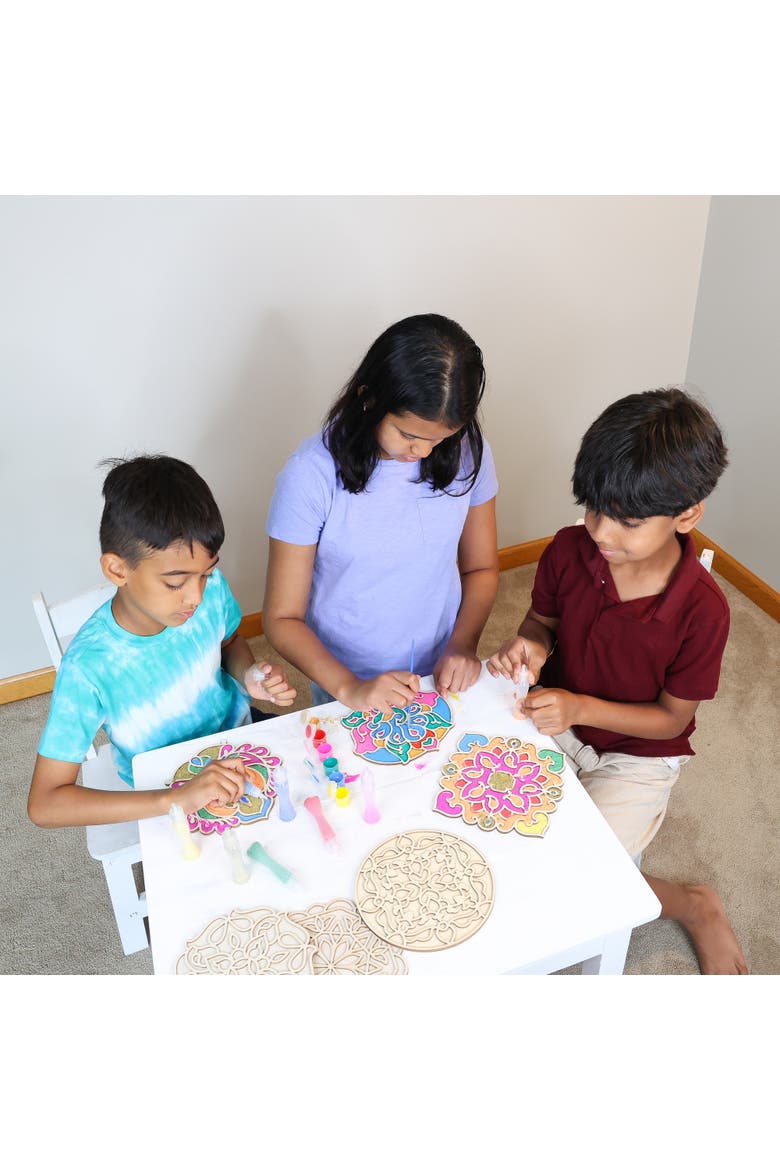 Make Your Own Wooden Rangoli, 2 in 1 Sand & Paint Art Kit, Alternate, color, Multicolored