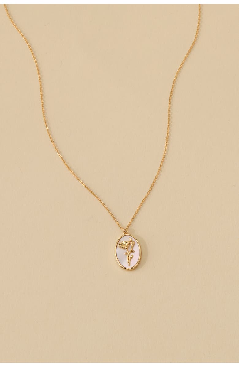 Set & Stones Katrina Birth Flower Necklace, Alternate, color, Gold / July