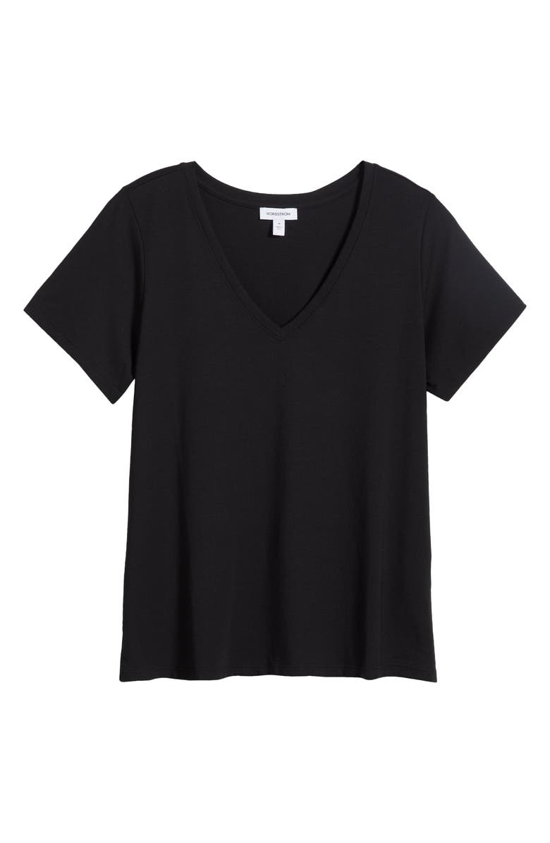 Nordstrom Everyday V-Neck Pima Cotton Blend T-Shirt, Alternate, color, 