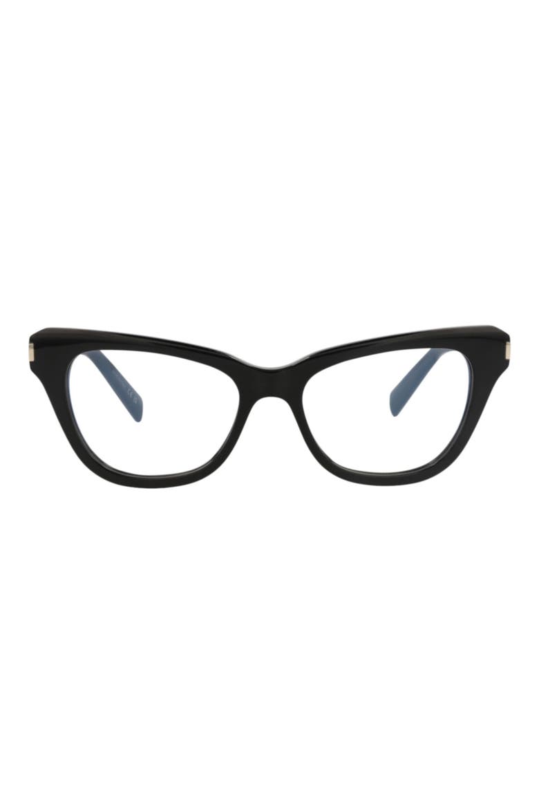 52mm Cat Eye Optical Frames, Main, color, BLACK BLACK TRANSPARENT