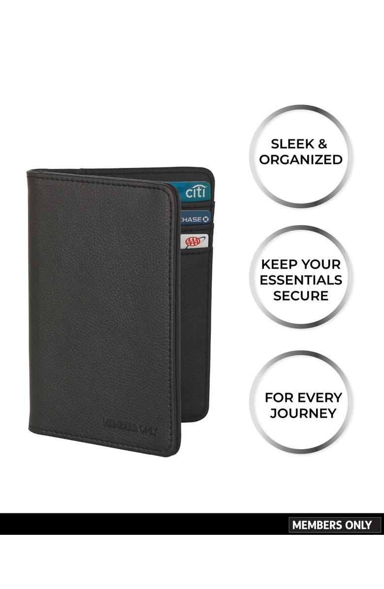 Members Only Passport Holder, Bifold Wallet with Secure Card Slots, Alternate, color, Black
