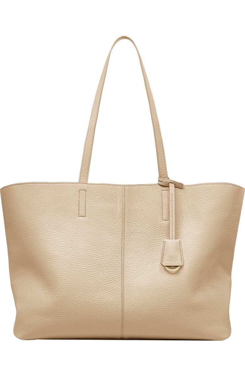 MAISON de SABRÉ Large Leather Zipped Soft Tote, Main, color, Saharan Nude