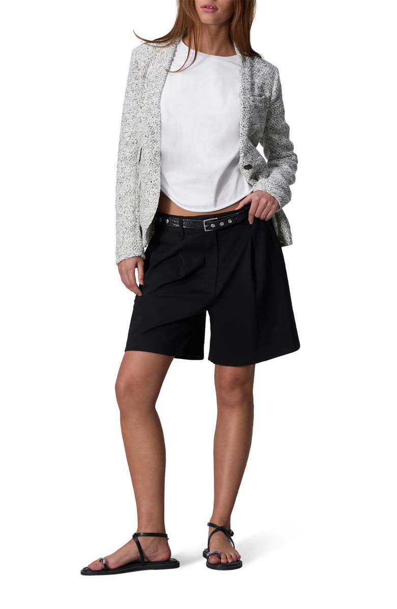 rag & bone Irina Pleated High Waist Ponte Shorts, Alternate, color,