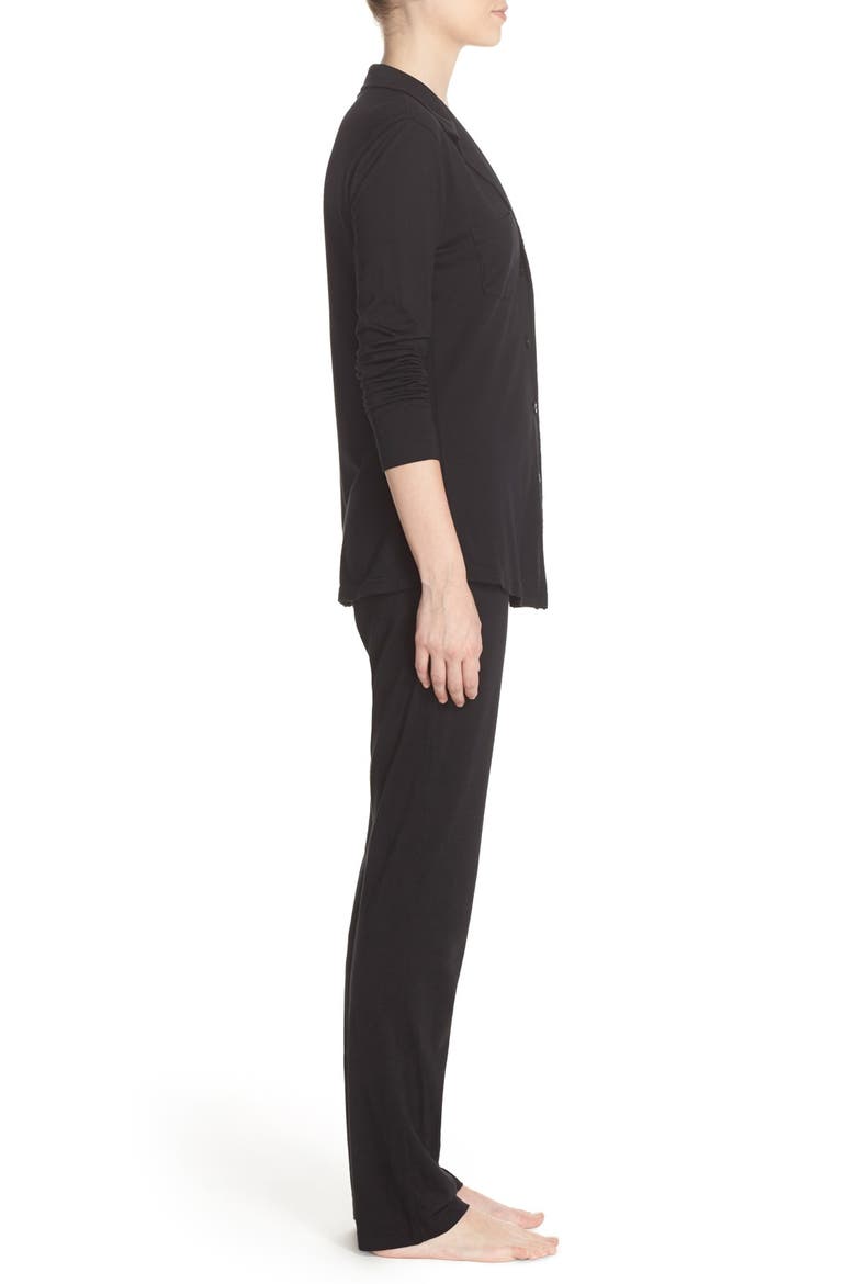 'Cassie' Cotton & Modal Pajamas, Alternate, color, BLACK