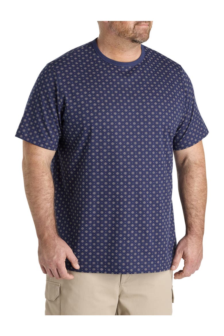 Big & Tall Moisture-Wicking Star Print T-Shirt, Main, color, PEACOAT