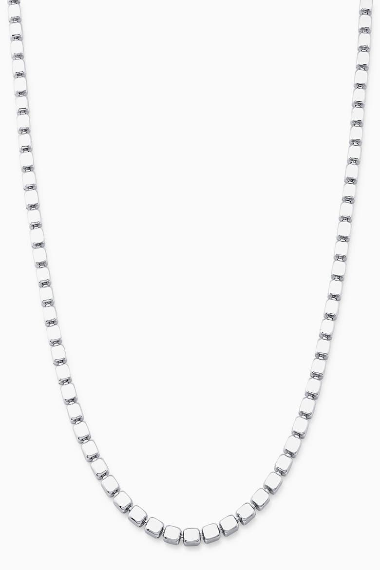 Sterling Silver Modern Cube Link Necklace, Main, color, Sterling Silver