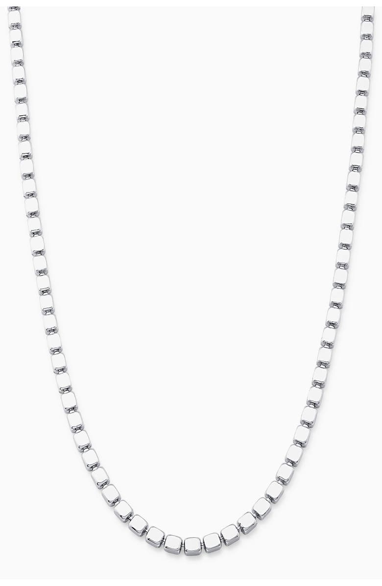 Oradina Sterling Silver Modern Cube Link Necklace, Main, color, Sterling Silver