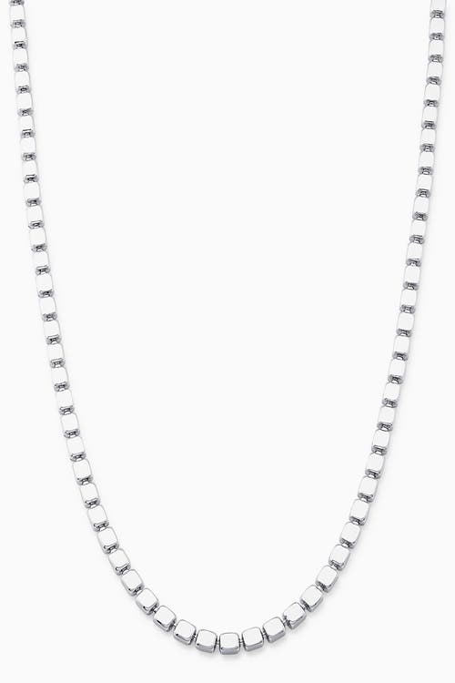 Oradina Sterling Silver Modern Cube Link Necklace at Nordstrom, Size 22