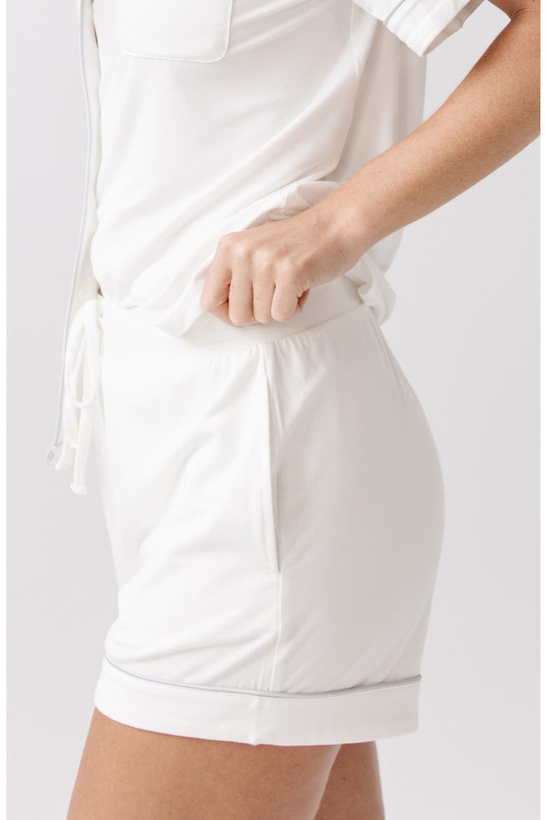 Short Sleeve Knit Pajamas, Alternate, color, IVORY