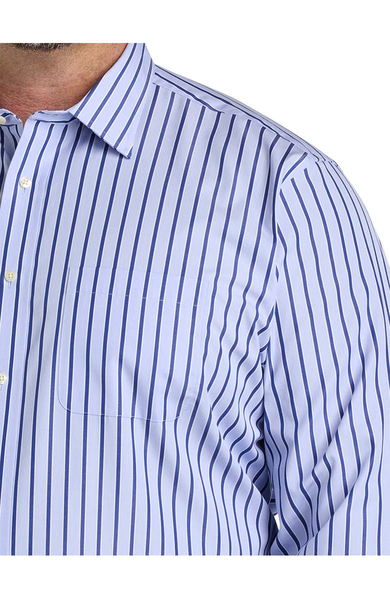 Brooks Brothers Big & Tall Non-Iron Striped Dress Shirt, Alternate, color, Blue