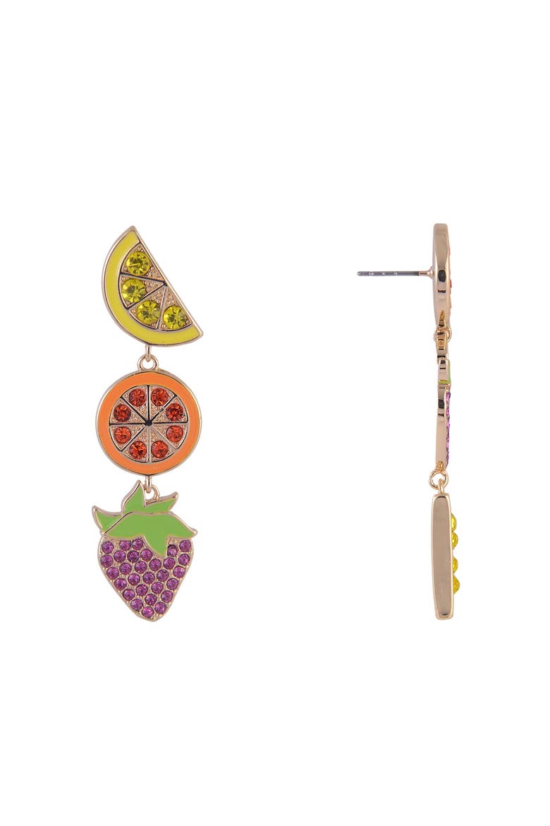 Fruit Linear Earrings, Alternate, color, Multicolored