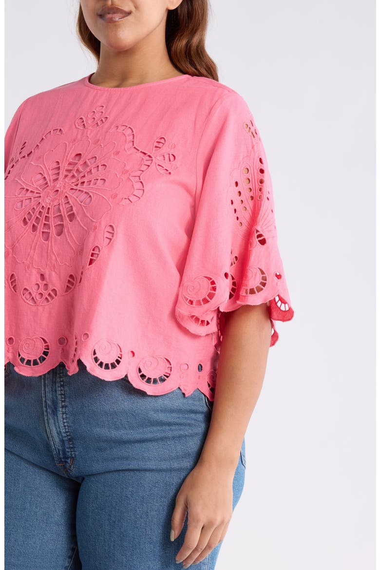 Cutout Linen Blend Top, Alternate, color, PINK LEMONADE