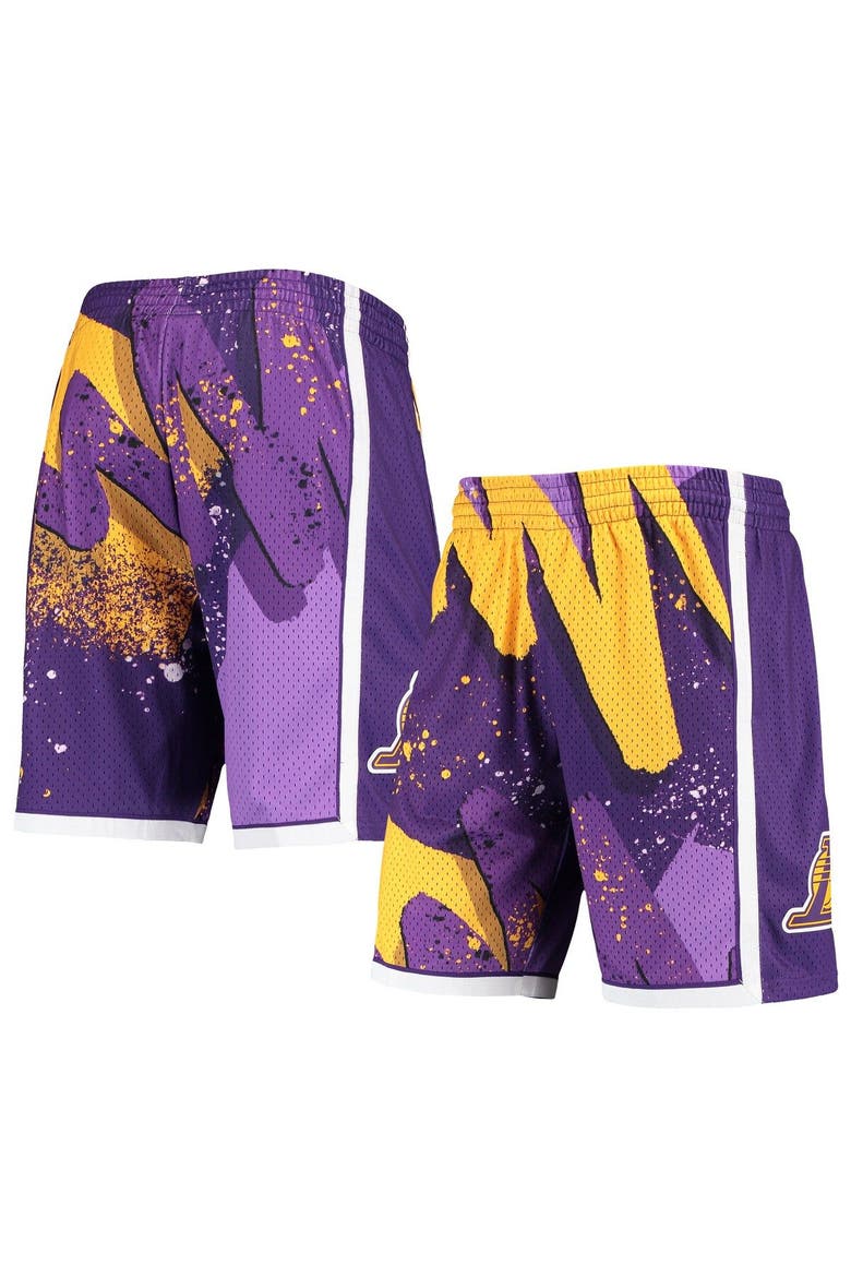 Men's Mitchell & Ness Purple Los Angeles Lakers Hardwood Classics 2009 Hyper Hoops Swingman Shorts, Main, color, Purple