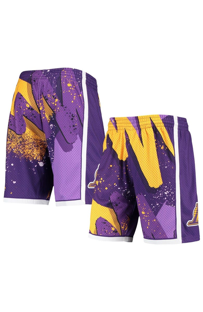 Mitchell & Ness Men's Mitchell & Ness Purple Los Angeles Lakers Hardwood Classics 2009 Hyper Hoops Swingman Shorts, Main, color, Purple