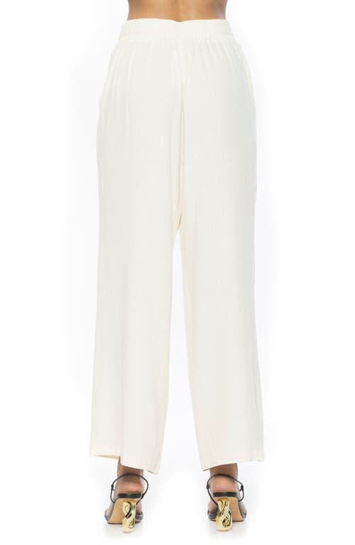 Alexia Admor Xila Linen-blend Wide Leg Pant In Ivory